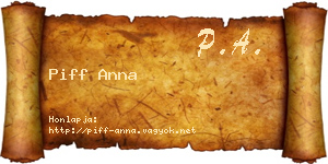 Piff Anna névjegykártya